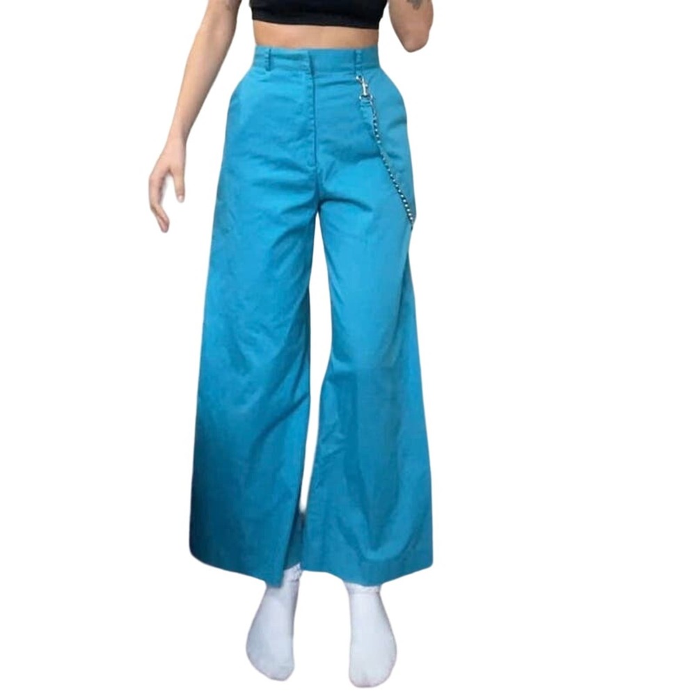Cobalt Blue Ragged Priest Wide Leg Pants